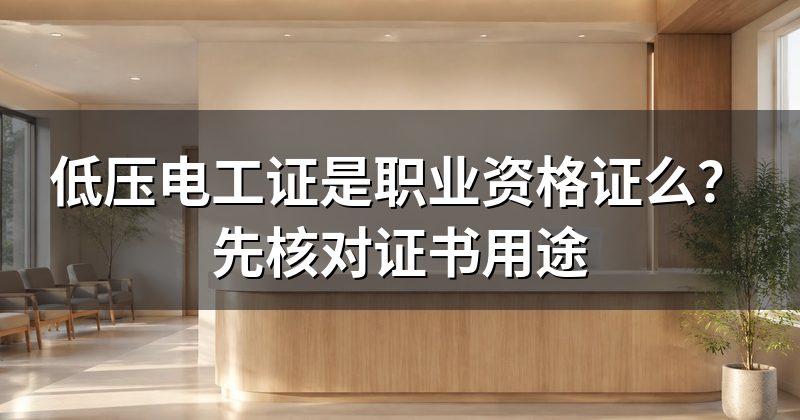 低压电工证是职业资格证么?先核对证书用途