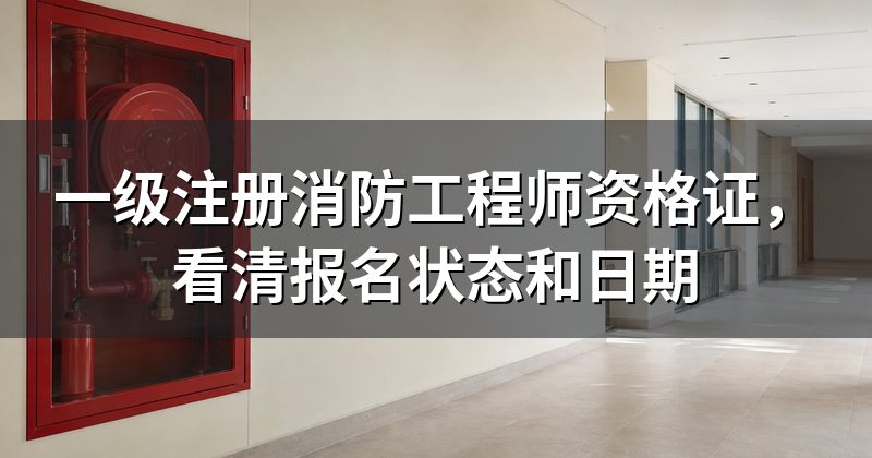 一级注册消防工程师资格证，看清报名状态和日期