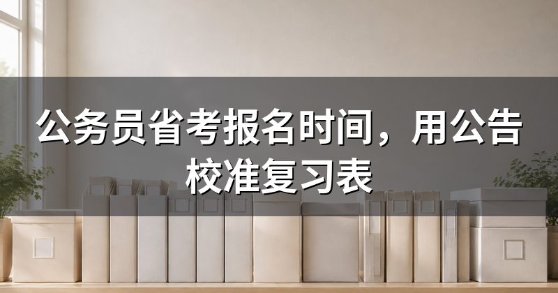 公务员省考报名时间，用公告校准复习表