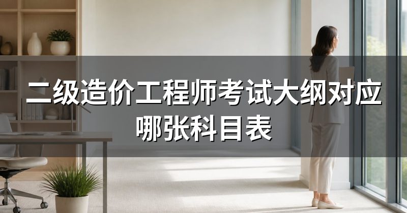 二级造价工程师考试大纲对应哪张科目表