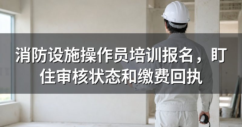 消防设施操作员培训报名,盯住审核状态和缴费回执