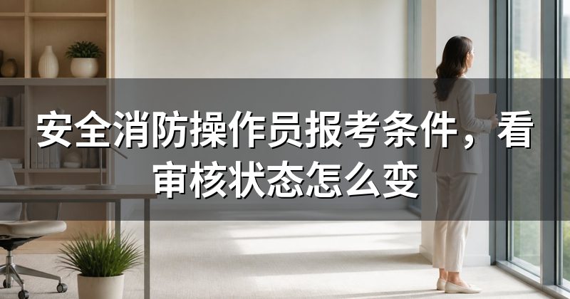 安全消防操作员报考条件,看审核状态怎么变