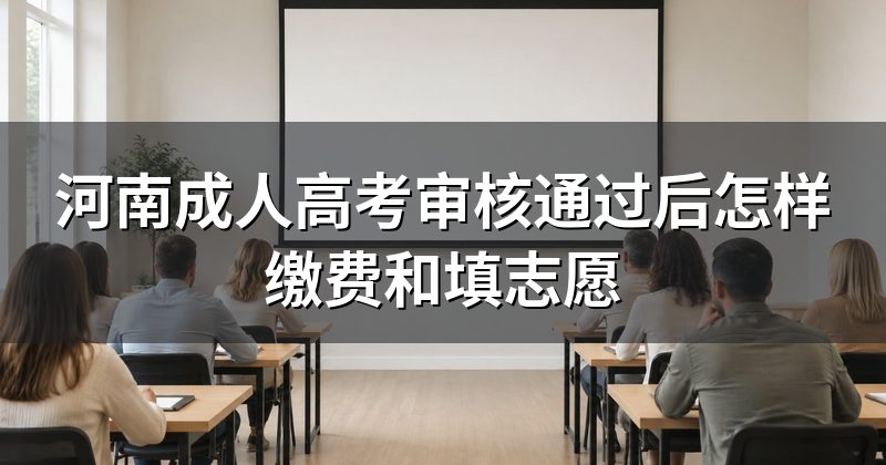 河南成人高考审核通过后怎样缴费和填志愿