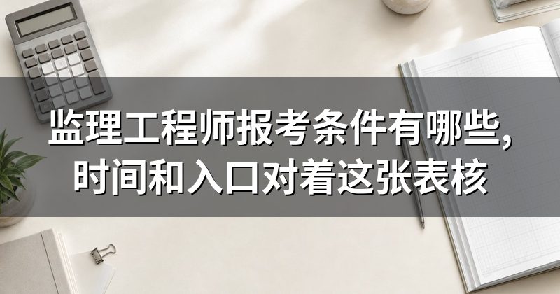 监理工程师报考条件有哪些,时间和入口对着这张表核