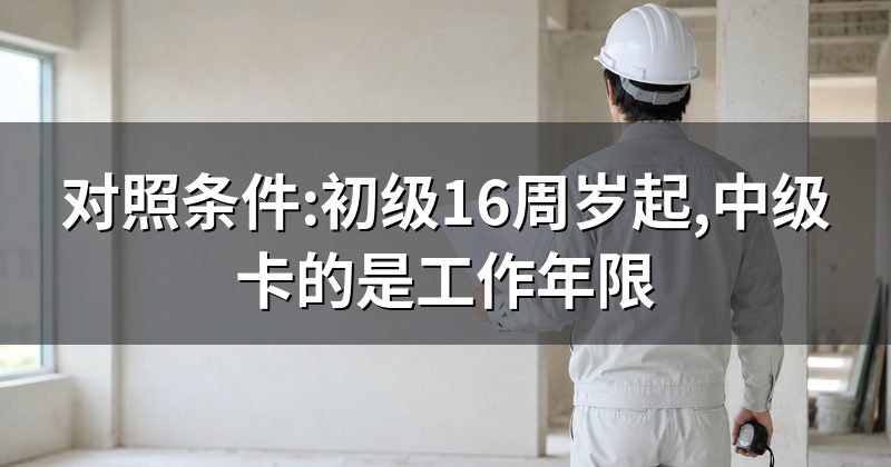 对照条件:初级16周岁起,中级卡的是工作年限