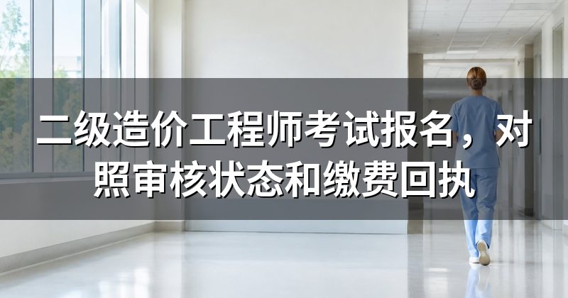 二级造价工程师考试报名，对照审核状态和缴费回执