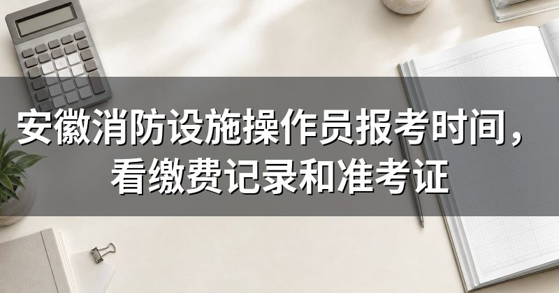 安徽消防设施操作员报考时间，看缴费记录和准考证