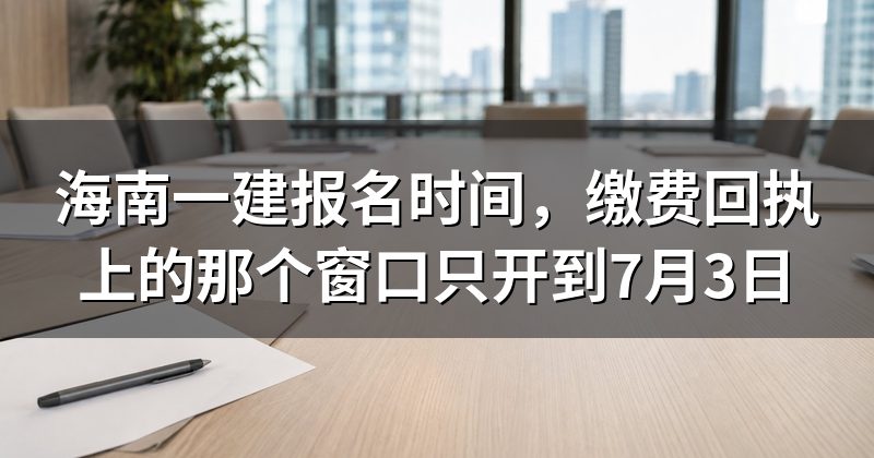 海南一建报名时间，缴费回执上的那个窗口只开到7月3日