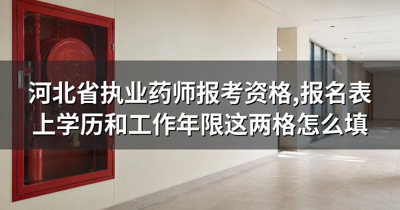 河北省执业药师报考资格,报名表上学历和工作年限这两格怎么填