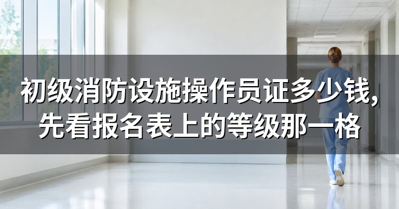 初级消防设施操作员证多少钱,先看报名表上的等级那一格