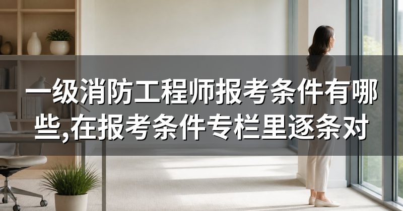 一级消防工程师报考条件有哪些,在报考条件专栏里逐条对