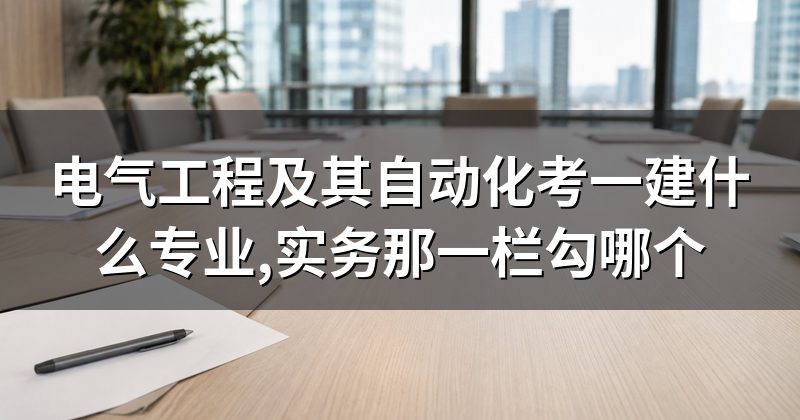 电气工程及其自动化考一建什么专业,实务那一栏勾哪个