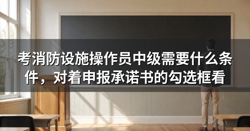 考消防设施操作员中级需要什么条件,对着申报承诺书的勾选框看