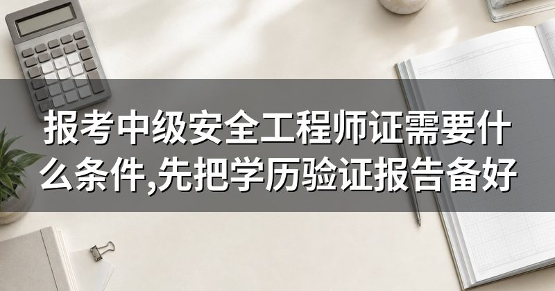 报考中级安全工程师证需要什么条件,先把学历验证报告备好