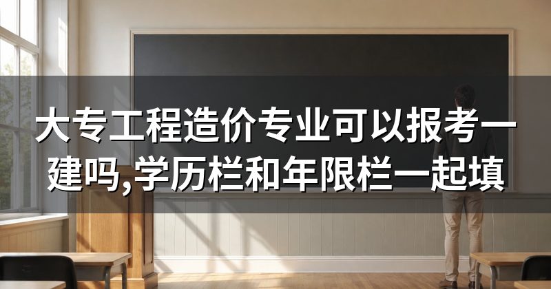 大专工程造价专业可以报考一建吗,学历栏和年限栏一起填