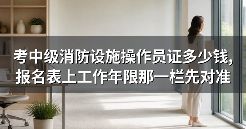 考中级消防设施操作员证多少钱,报名表上工作年限那一栏先对准