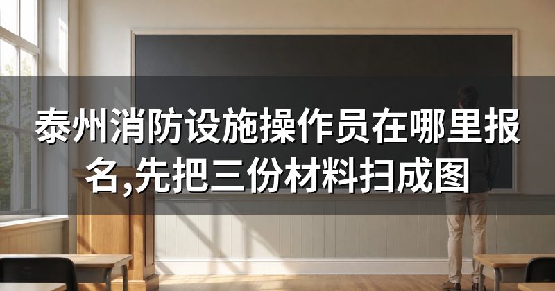 泰州消防设施操作员在哪里报名,先把三份材料扫成图