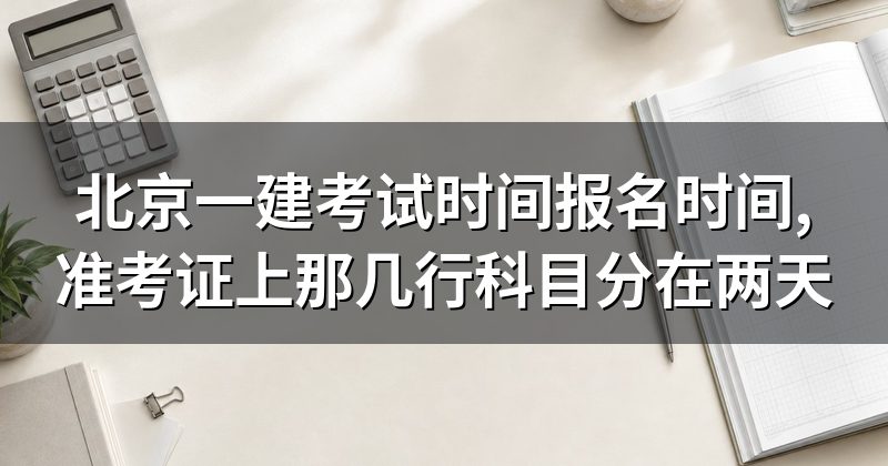 北京一建考试时间报名时间,准考证上那几行科目分在两天