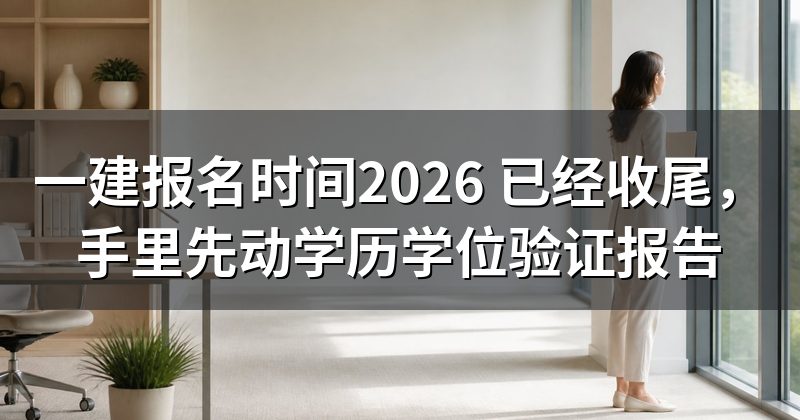 一建报名时间2026 已经收尾,手里先动学历学位验证报告