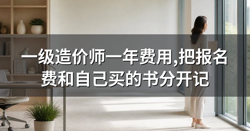 一级造价师一年费用,把报名费和自己买的书分开记
