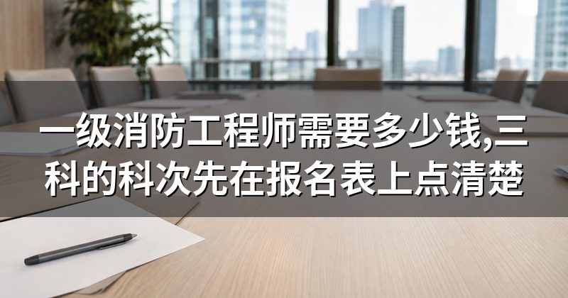 一级消防工程师需要多少钱,三科的科次先在报名表上点清楚