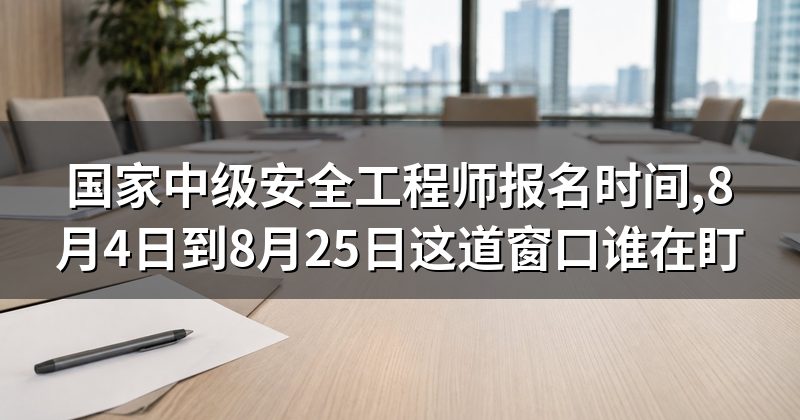 国家中级安全工程师报名时间,8月4日到8月25日这道窗口谁在盯