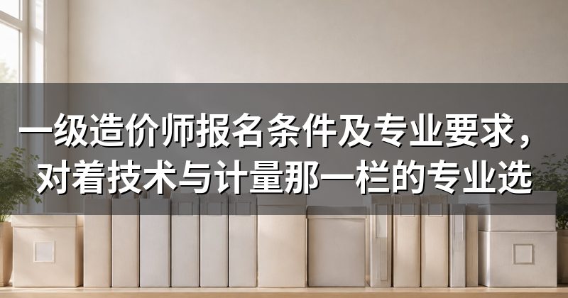 一级造价师报名条件及专业要求,对着技术与计量那一栏的专业选