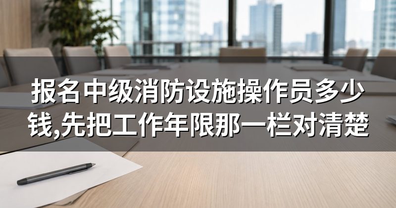 报名中级消防设施操作员多少钱,先把工作年限那一栏对清楚