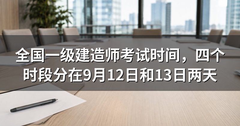 全国一级建造师考试时间,四个时段分在9月12日和13日两天