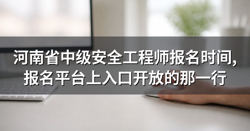 河南省中级安全工程师报名时间,报名平台上入口开放的那一行