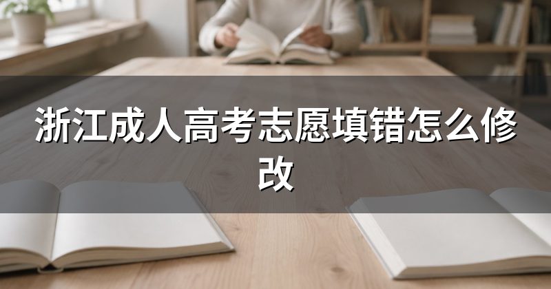 浙江成人高考志愿填错怎么修改