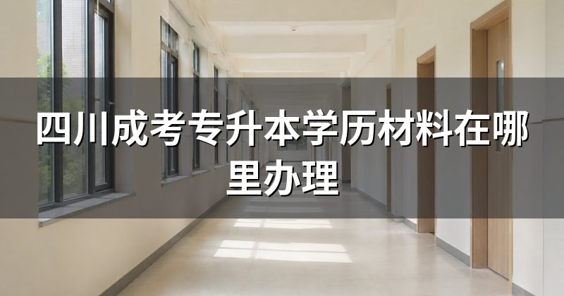 四川成考专升本学历材料在哪里办理