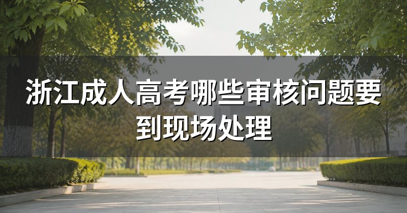 浙江成人高考哪些审核问题要到现场处理