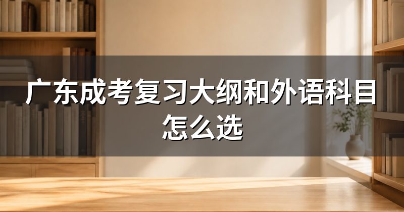 广东成考复习大纲和外语科目怎么选