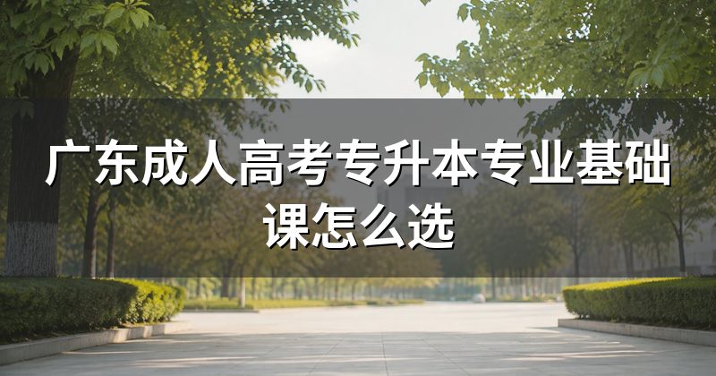 广东成人高考专升本专业基础课怎么选