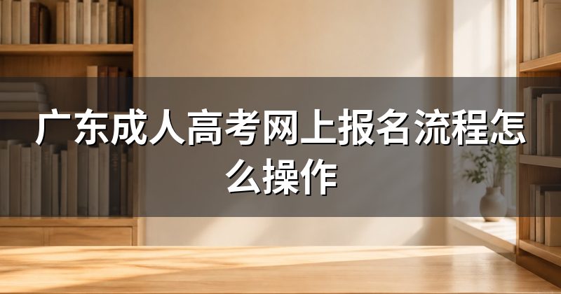 广东成人高考网上报名流程怎么操作