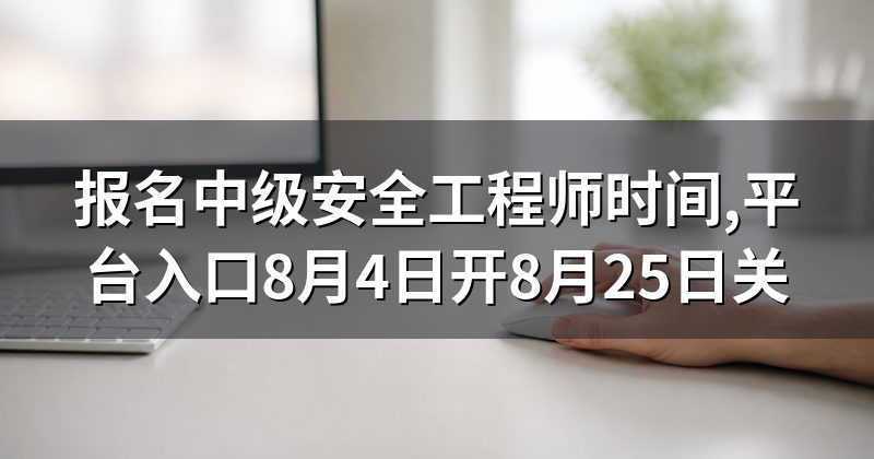 报名中级安全工程师时间,平台入口8月4日开8月25日关
