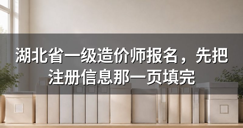 湖北省一级造价师报名，先把注册信息那一页填完