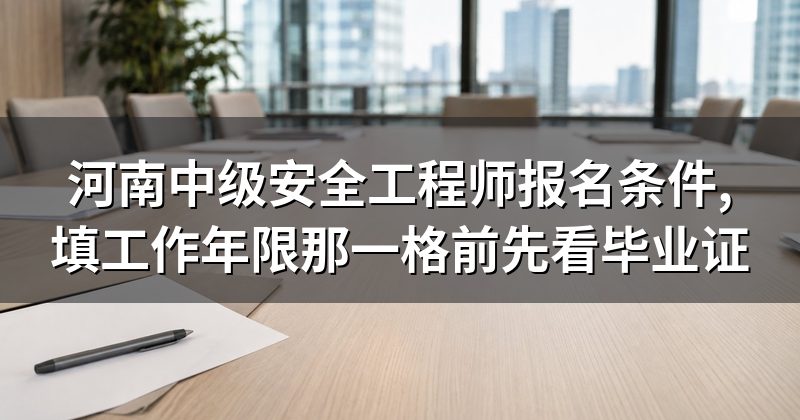 河南中级安全工程师报名条件,填工作年限那一格前先看毕业证