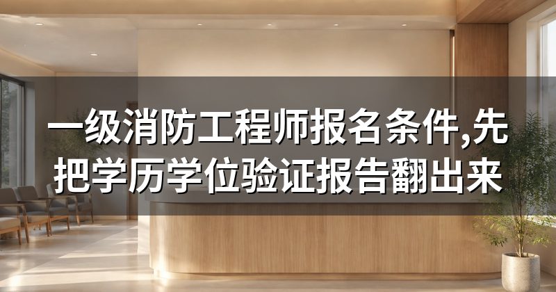 一级消防工程师报名条件,先把学历学位验证报告翻出来