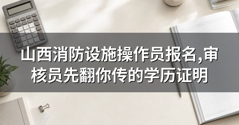 山西消防设施操作员报名,审核员先翻你传的学历证明