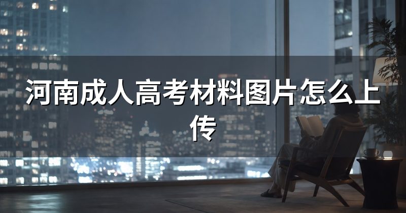 河南成人高考材料图片怎么上传