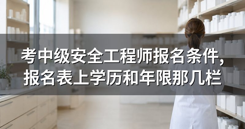 考中级安全工程师报名条件,报名表上学历和年限那几栏