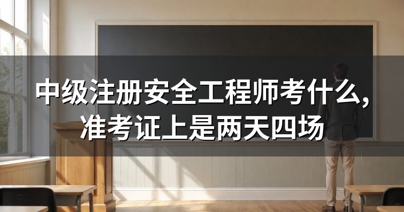 中级注册安全工程师考什么,准考证上是两天四场