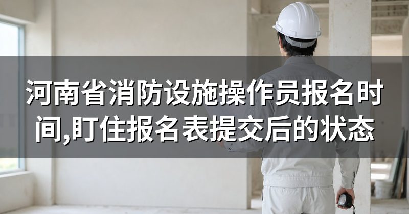 河南省消防设施操作员报名时间,盯住报名表提交后的状态