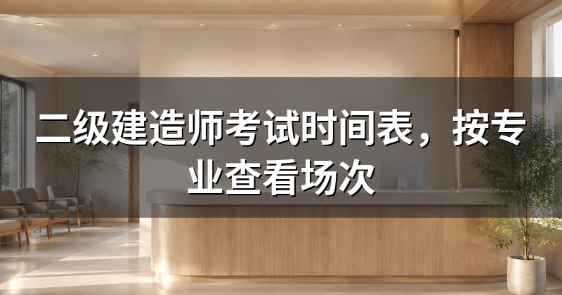 二级建造师考试时间表,按专业查看场次