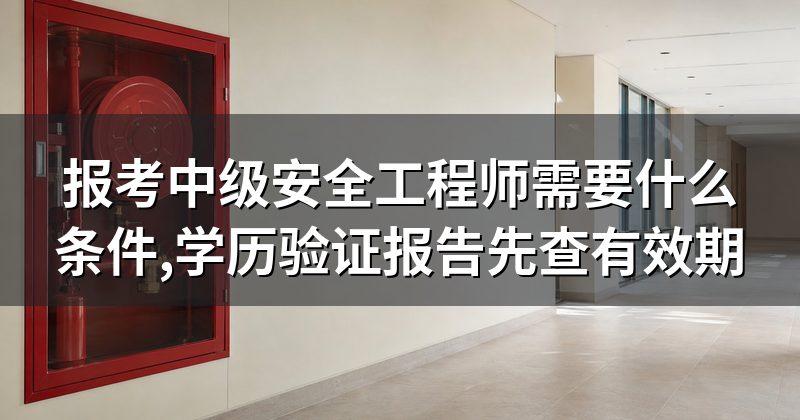 报考中级安全工程师需要什么条件,学历验证报告先查有效期