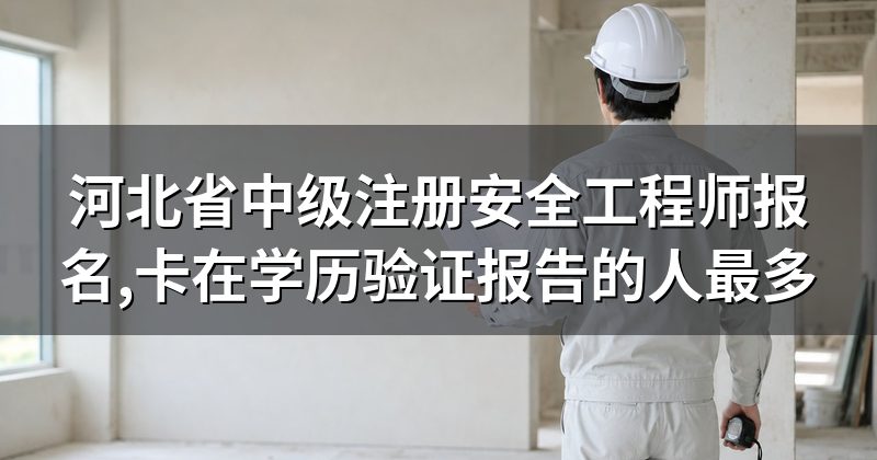 河北省中级注册安全工程师报名,卡在学历验证报告的人最多
