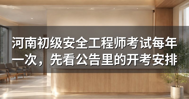 河南初级安全工程师考试每年一次,先看公告里的开考安排