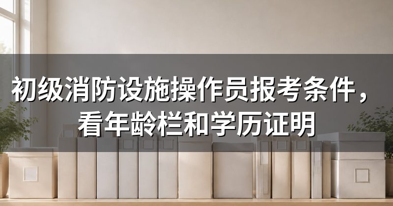 初级消防设施操作员报考条件,看年龄栏和学历证明